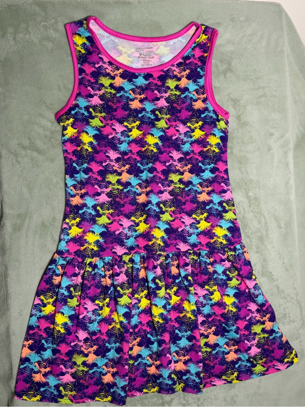 Dreamworks Neon Trolls Print Tank Dress - Purple, Pink, Blue, Yellow